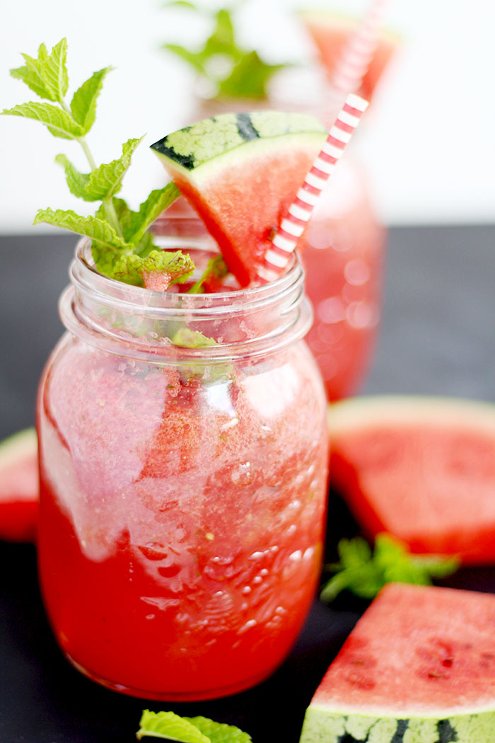 Erfrischender Wassermelone Minze Smoothie - provinzkindchen