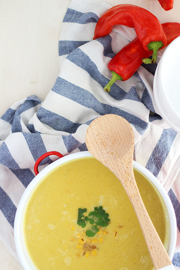 Vegane Maissuppe mit Kokosmilch