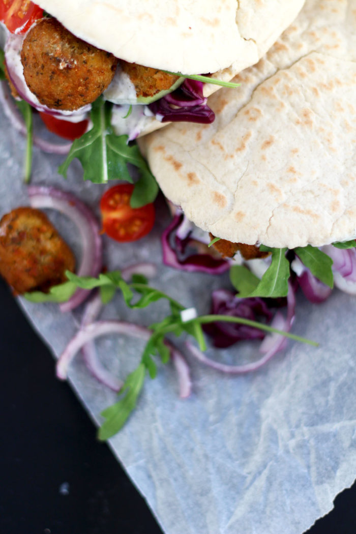 Veggie Pita mit Falafel - für den schnellen Hunger