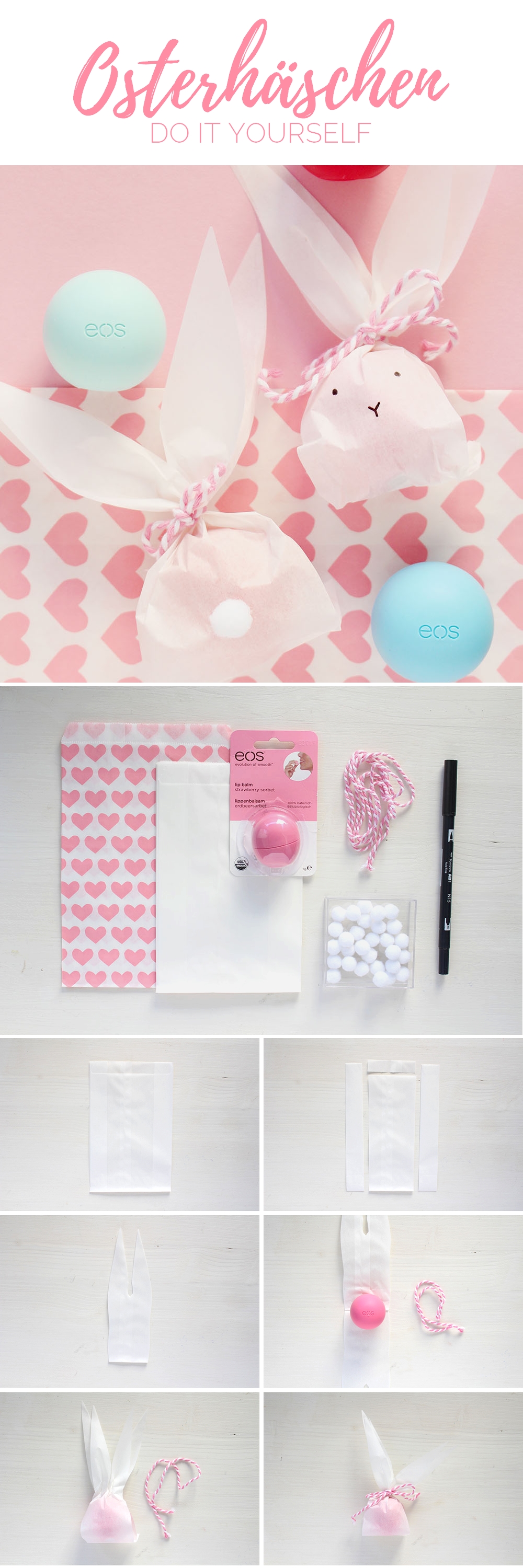 DIY: Süße Osterhäschen Geschenkverpackung mit eos Lippenbalsam