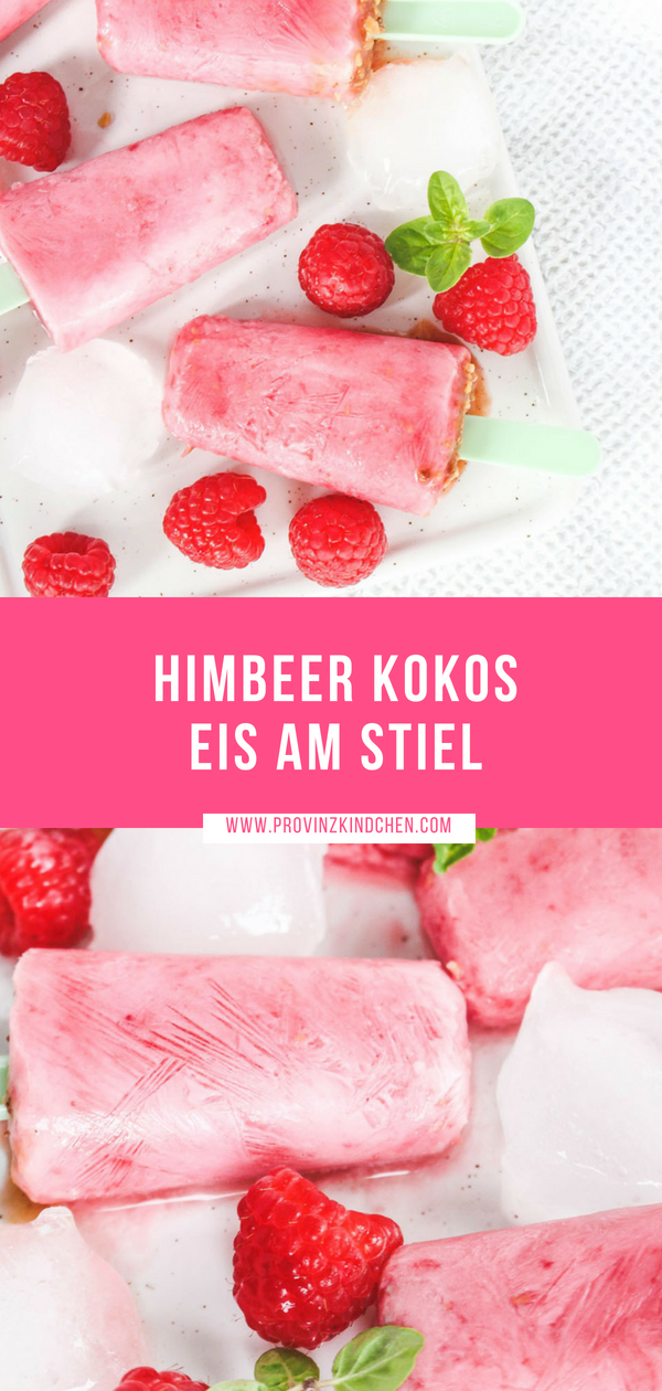 Himbeer-Kokos-Eis am Stiel selber machen