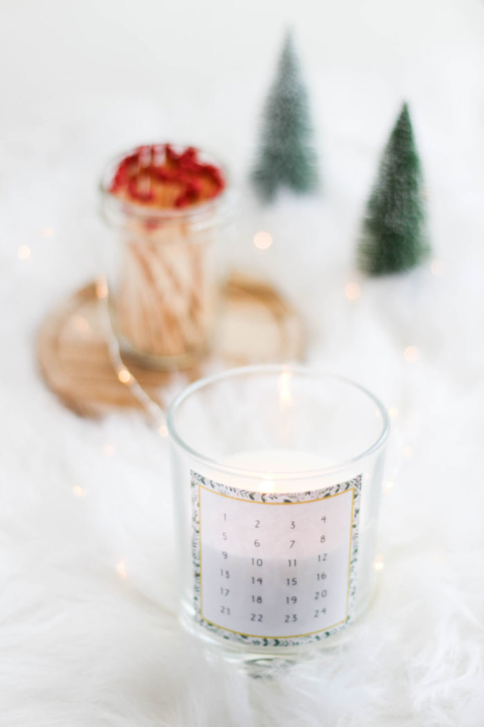 Last Minute Adventkalenderkerze selber machen + Free Printable