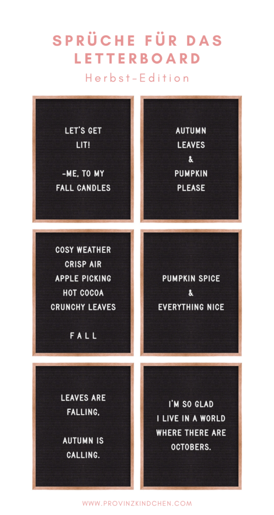 Letterboard Sprüche Für Den Herbst Provinzkindchen
