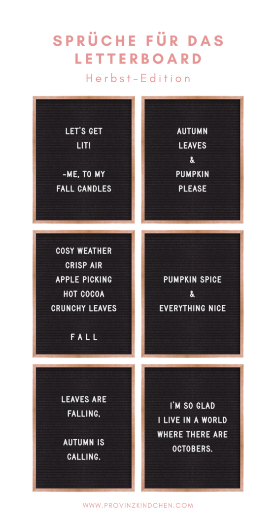 Letterboard Sprüche für den Herbst